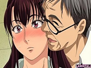 Big hentai titted si rambut coklat tunggangan