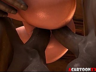 big boobs princesa 3d fodido por grandes demônios pau