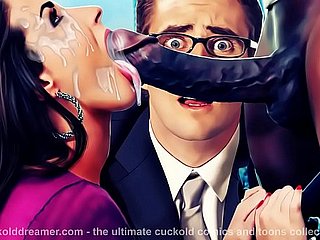 BBC Slut Hotwife Black Cock Cofe Interracial Cuckold Dibujos animados