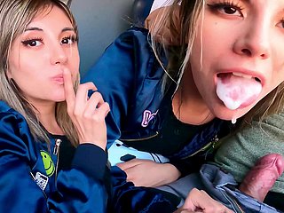 Mój girl Friday siedzący w autobusie staje się napalona i ostatecznie pożera mój wybór i mleko-publiczne przyczepy