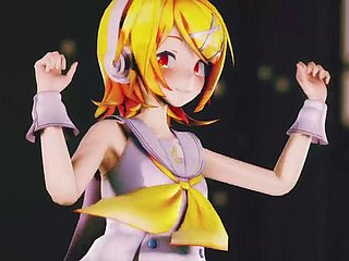Baile Rin + striptease progresivo (3D HENTAI)