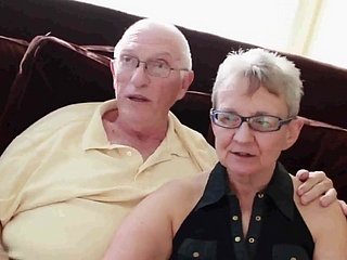 Grandma coupled with grandpa with boy