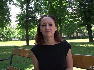 DEUTSCHE SCOUT - SKINNY TEEN GINA Readily obtainable STREET CASTING realize fucked