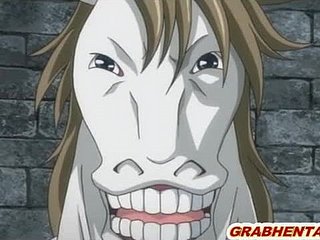 Hentai Księżniczka z bigboobs brutalnie fucked przez potwora konia
